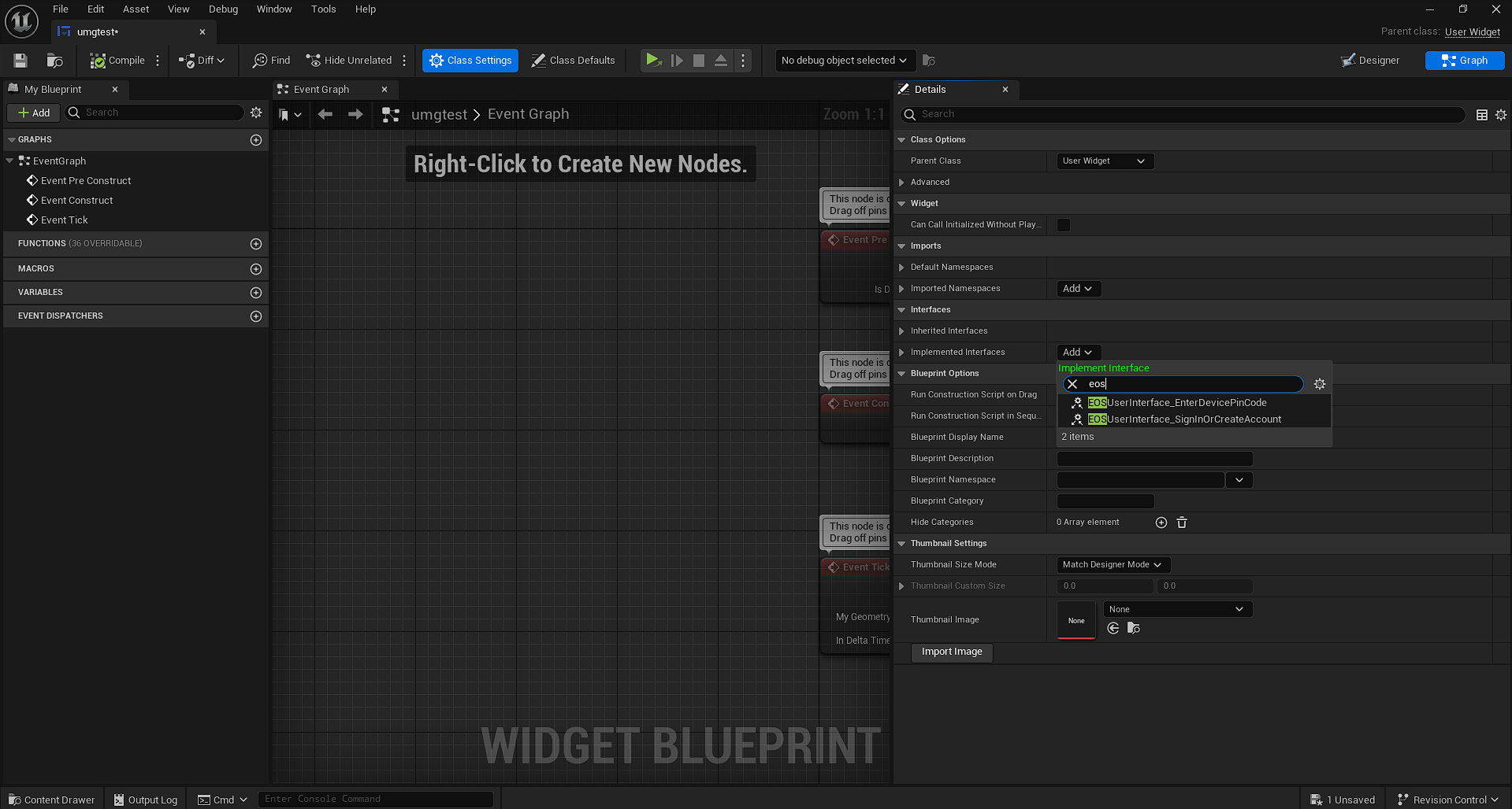 A screenshot showing where the "Implemented Interfaces" class setting is in the "Details" pane
