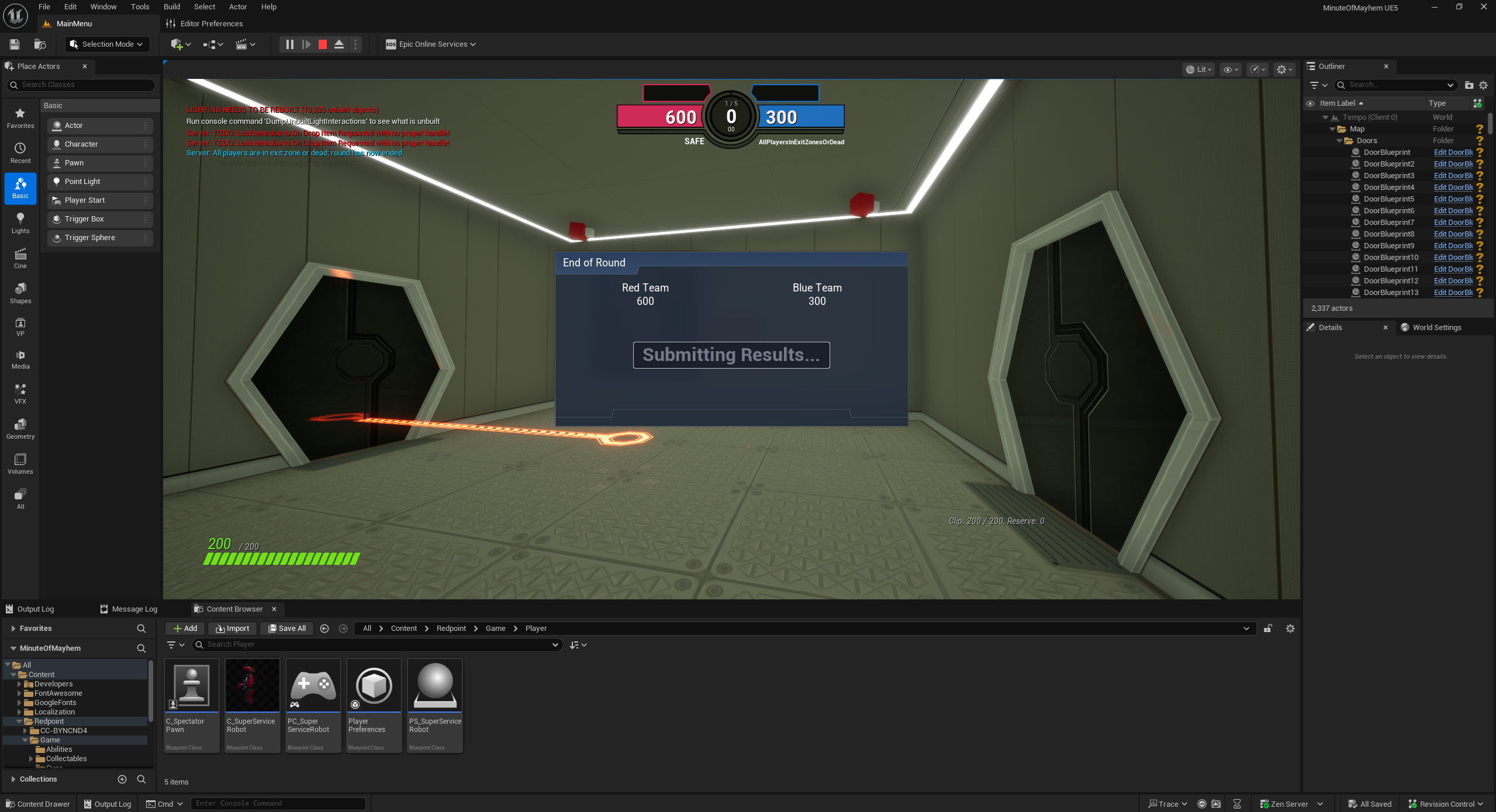 Match results being submitted at the end of a round.