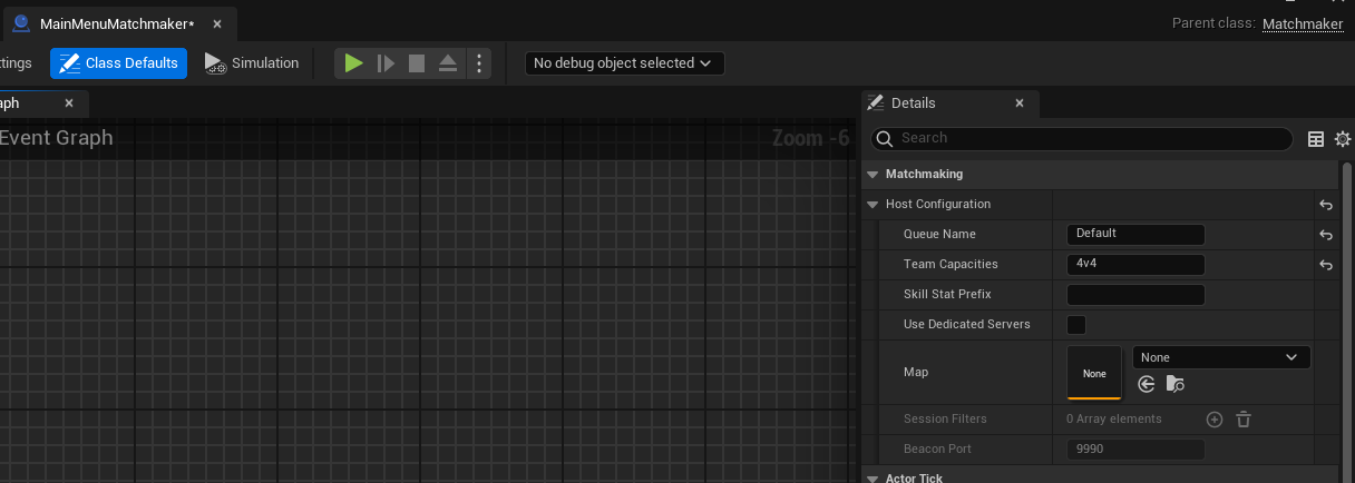 Set up the host configuration in Class Defaults