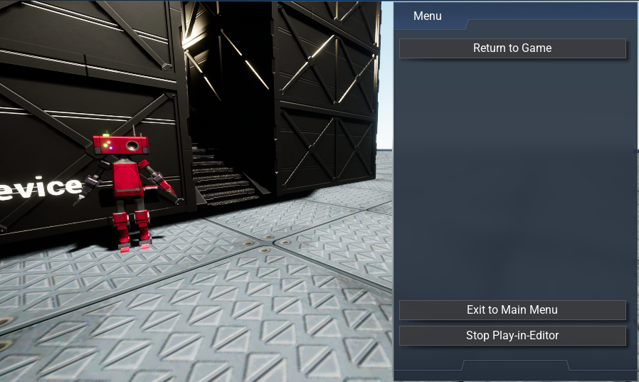 The new options menu that appears in Minute of Mayhem, allowing you to return to the main menu or exit the game.
