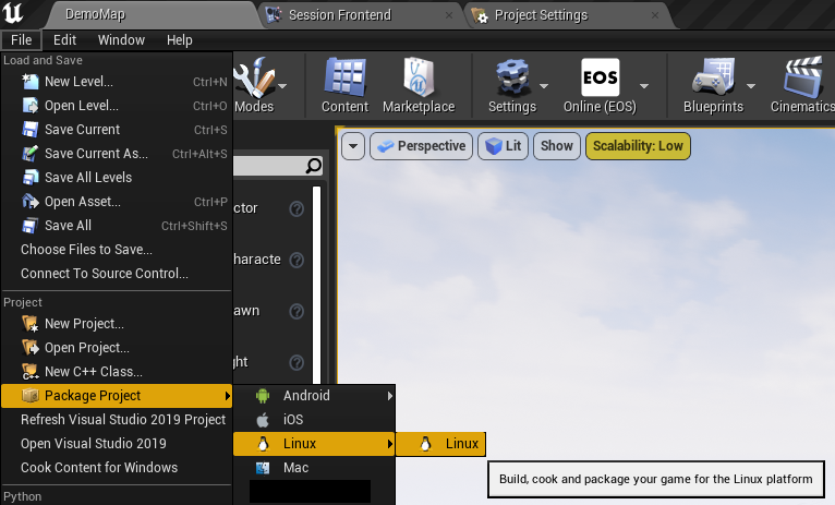 File -> Package Project -> Linux -> Linux
