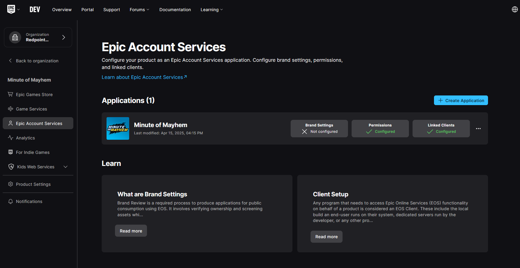 A screenshot of the default EAS application