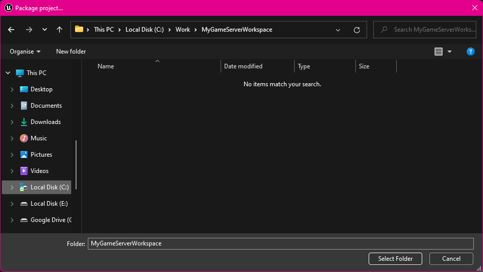 Create a new empty folder and use that