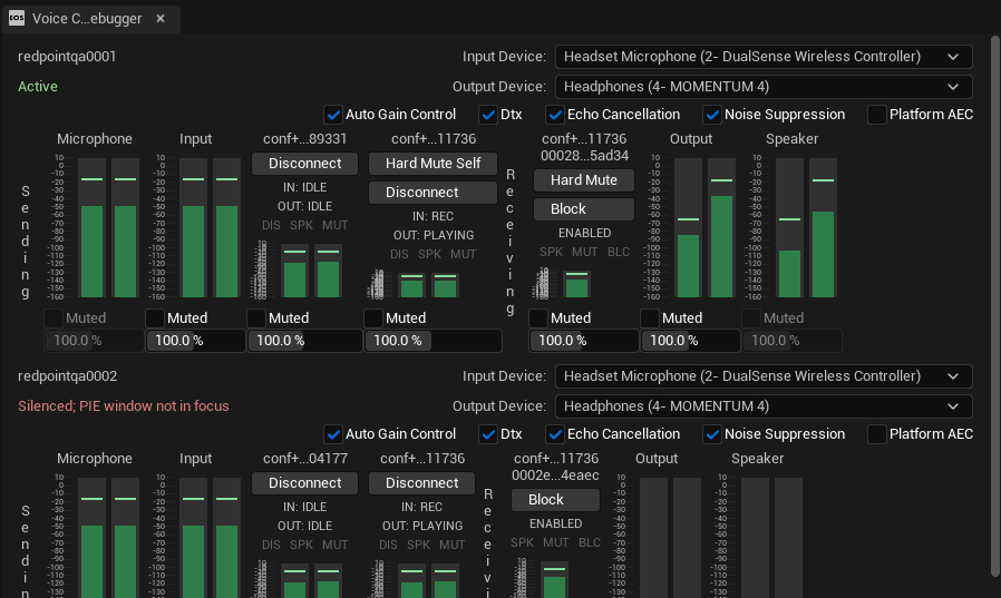 The improved Voice Chat Debugger, with new controls for hard muting players on the server.